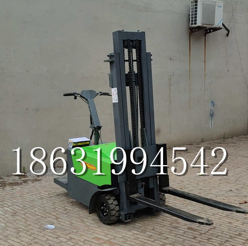 宜兰市优程全电动叉车插腿式堆高车液压装卸车1.5吨升高小型站驾式铲车